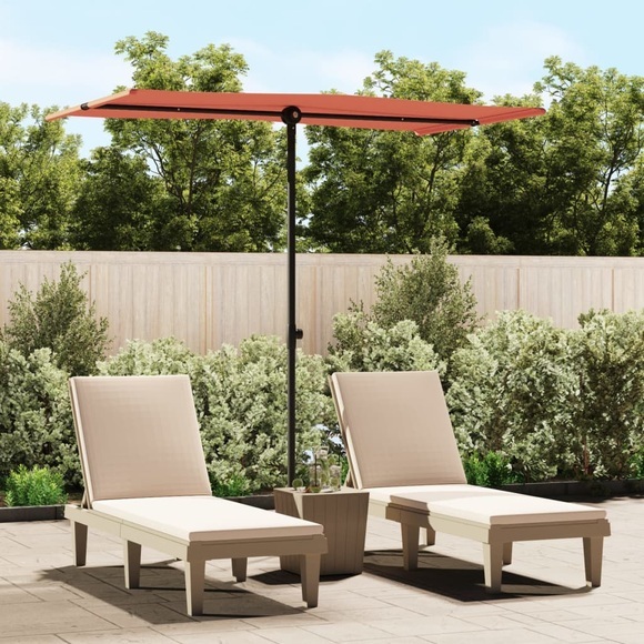 Sonnenschirm mit Aluminium-Mast 180 x 130 cm Terracotta-Rot