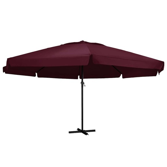 Sonnenschirm mit Aluminium-Mast 600 cm Bordeauxrot