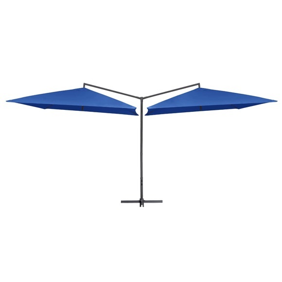 vidaXL Doppelsonnenschirm mit Stahlmast 250×250 cm Azurblau