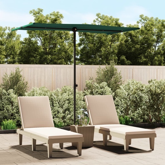 vidaXL Sonnenschirm mit Aluminium-Mast 180 x 130 cm Grün