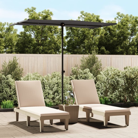 Sonnenschirm mit Aluminium-Mast 180 x 130 cm Anthrazit