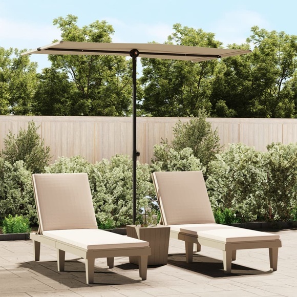 Sonnenschirm mit Aluminium-Mast 180 x 130 cm Taupe