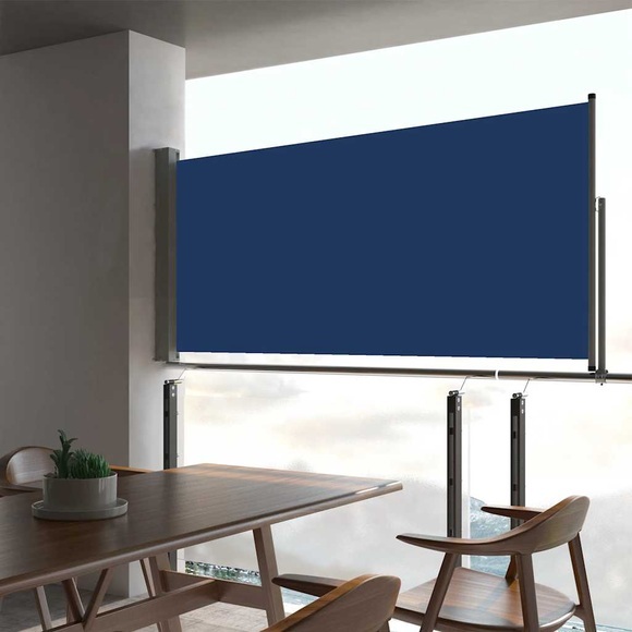 vidaXL Ausziehbare Seitenmarkise 60×300 cm Blau
