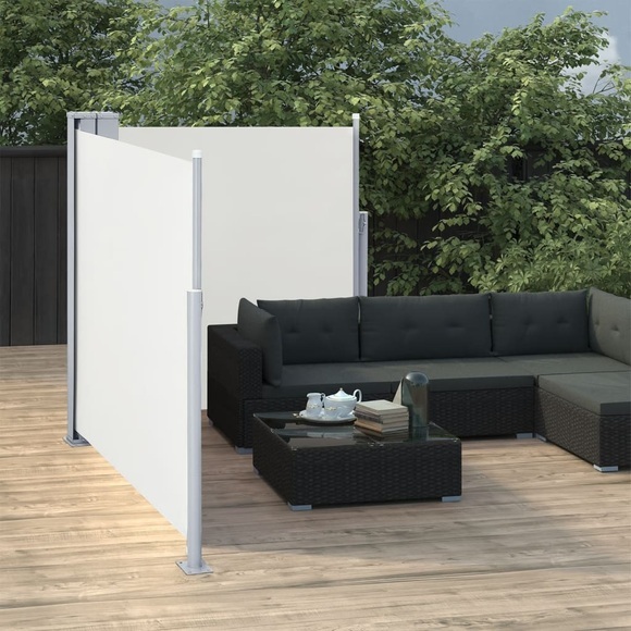 Ausziehbare Seitenmarkise Cremeweiss 100 x 600 cm