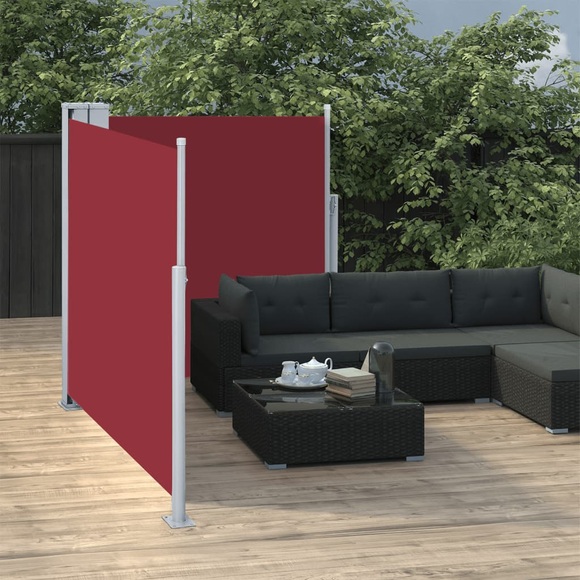 Ausziehbare Seitenmarkise Rot 100 x 600 cm