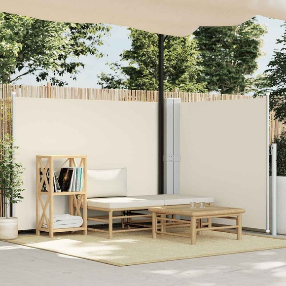 Ausziehbare Seitenmarkise Creme 140 x 600 cm