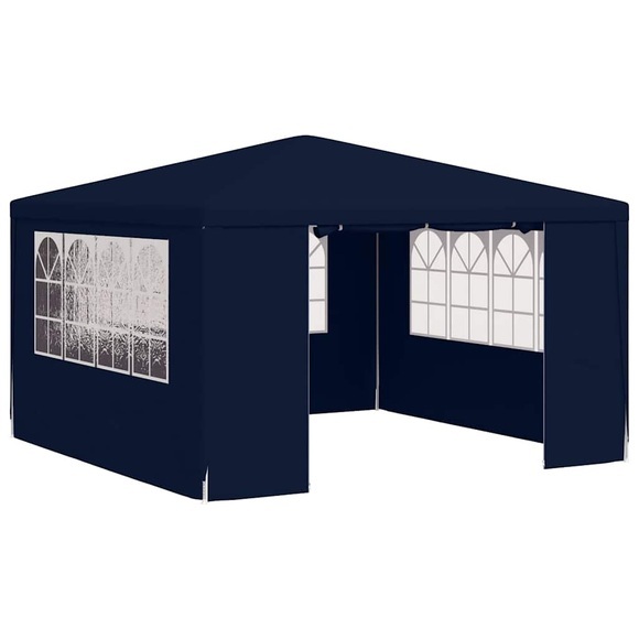 vidaXL Profi-Partyzelt mit Seitenwänden 4×4 m Blau 90 g/m²
