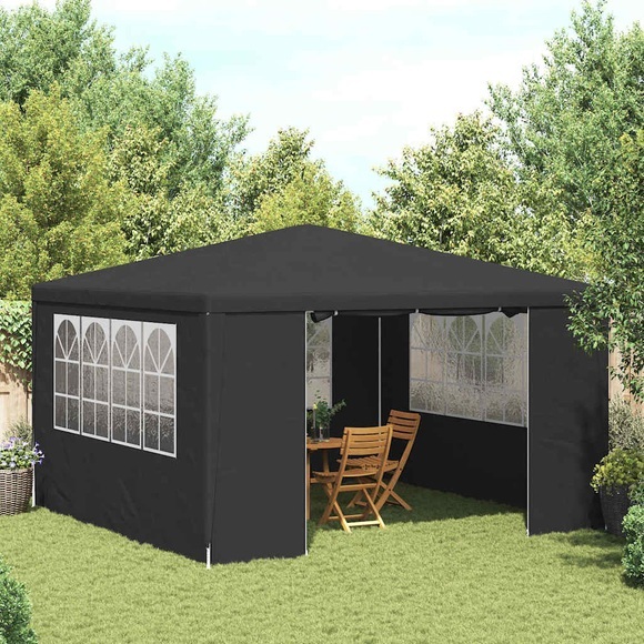 vidaXL Profi-Partyzelt mit Seitenwänden 4×4 m Anthrazit 90 g/m²