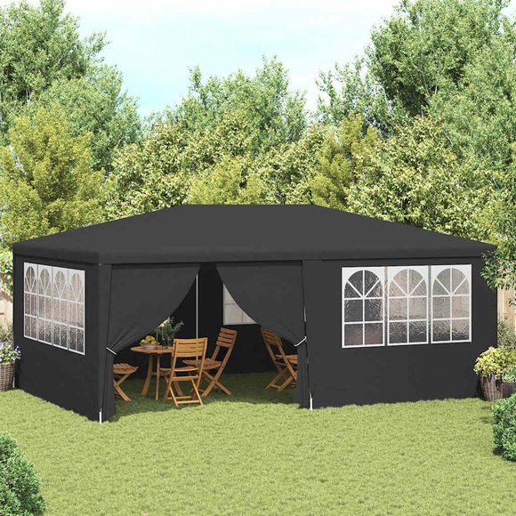 vidaXL Profi-Partyzelt mit Seitenwänden 4×6 m Anthrazit 90 g/m²