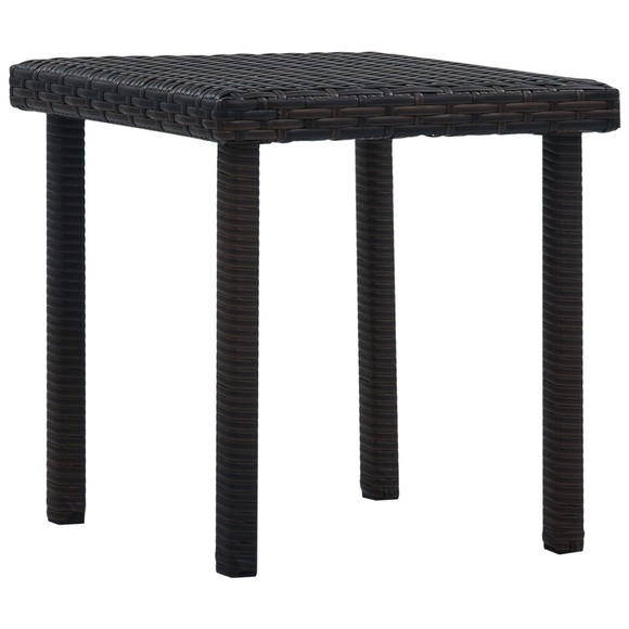 vidaXL Garten-Teetisch Braun 40×40×40 cm Poly Rattan