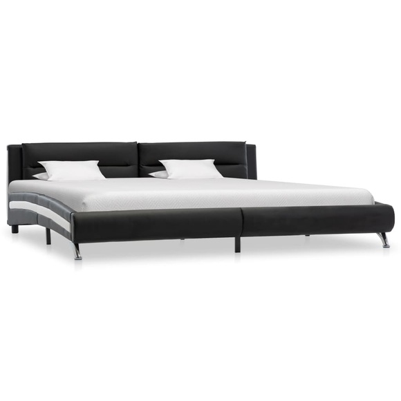 vidaXL Bettgestell Schwarz Kunstleder 140×200 cm