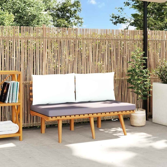 Gartenbank mit Kissen 115 cm Massivholz Akazie