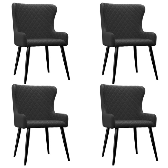 vidaXL Esszimmerstühle 4 Stk. Schwarz Stoff