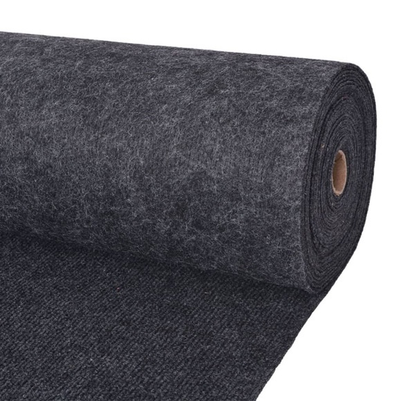 vidaXL Messeteppich Rillen 1,6×10 m Anthrazit