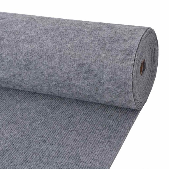 vidaXL Messeteppich Rillen 1,6×10 m Grau