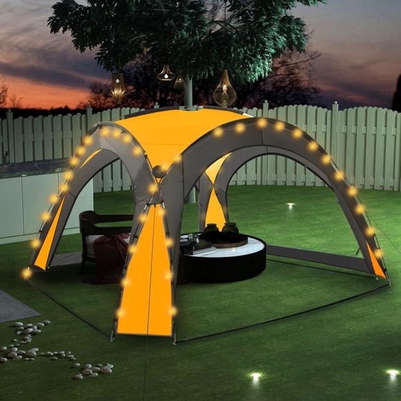 vidaXL Partyzelt mit LED und 4 Seitenwänden 3,6 x 3,6 x 2,3 m Gelb