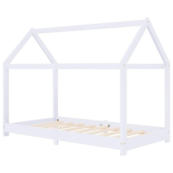 Kinder-Bettgestell Weiss Massivholz Kiefer 70 x 140 cm