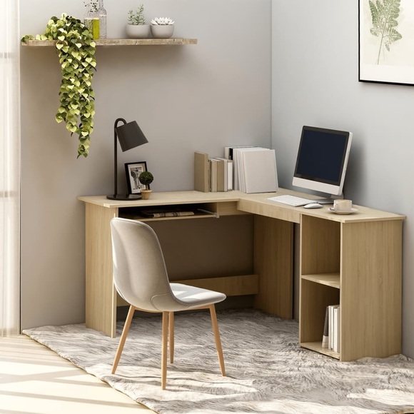vidaXL Eckschreibtisch in L-Form Sonoma-Eiche 120×140×75 cm Spanplatte