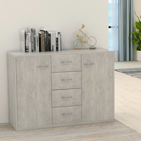 Sideboard Betongrau 88 x 30 x 75 cm Spanplatte