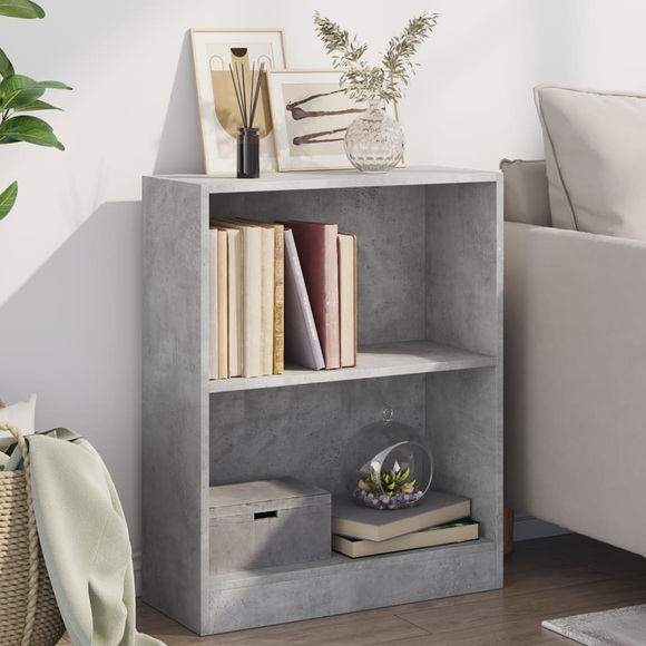vidaXL Bücherregal Betongrau 60×24×74,5 cm Spanplatte