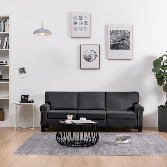 3-Sitzer-Sofa Dunkelgrau Stoff
