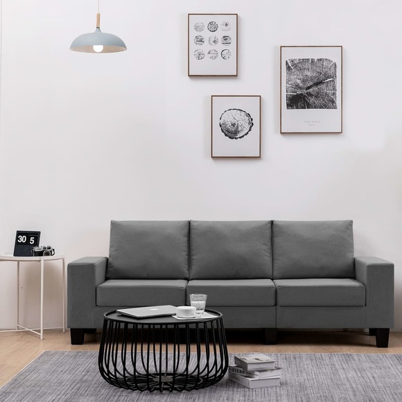 3-Sitzer-Sofa Dunkelgrau Stoff