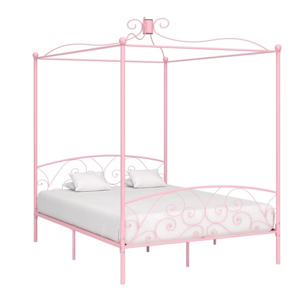 Himmelbett-Gestell Rosa Metall 180 x 200 cm
