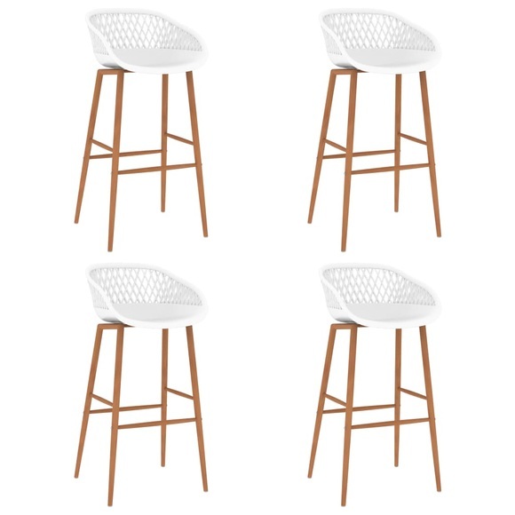 vidaXL Barhocker 4 Stk. Weiß