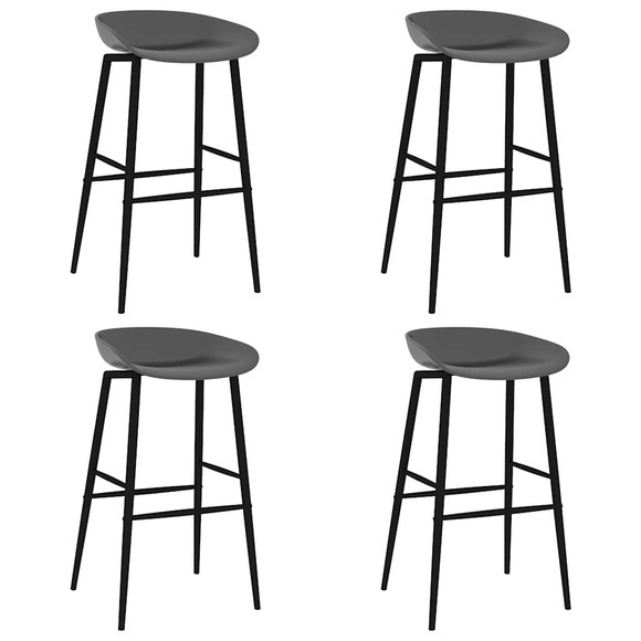 vidaXL Barhocker 4 Stk. Grau