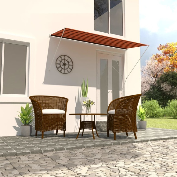 Einziehbare Markise 300x150 cm Orange und Braun