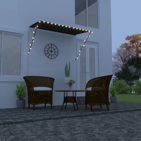 Einziehbare Markise mit LED 250 x 150 cm Anthrazit