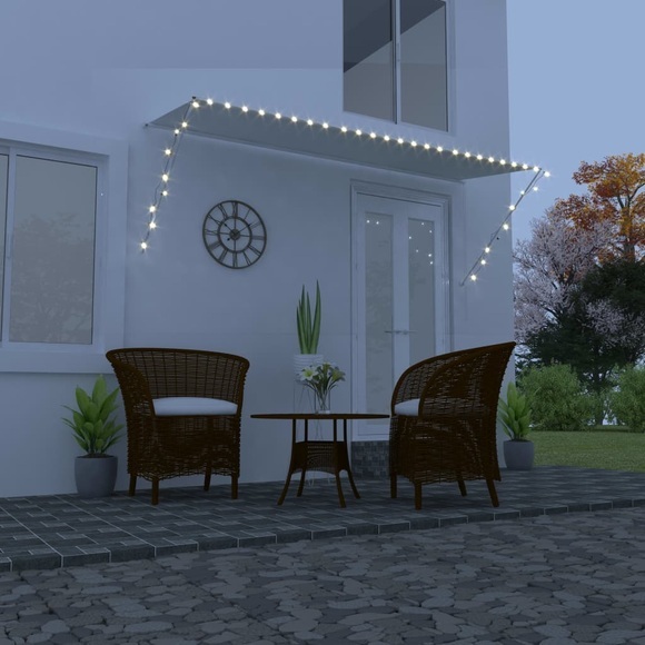 Einziehbare Markise mit LED 350 x 150 cm Creme