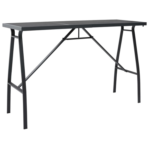 vidaXL Garten-Bartisch Schwarz 180×60×110 cm Hartglas