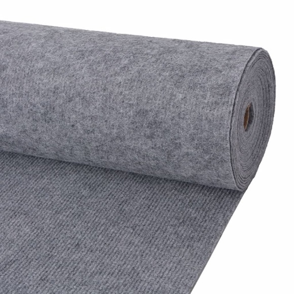 vidaXL Messeteppich Rillen 1,6×20 m Grau