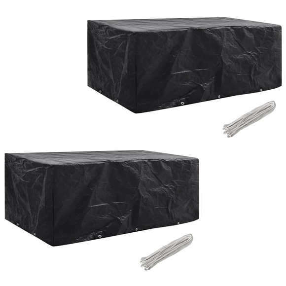 vidaXL Gartenmöbel-Abdeckungen 2 Stk. 8 Personen Poly Rattan 10 Ösen