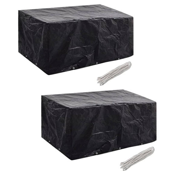 vidaXL Gartenmöbel-Abdeckungen 2 Stk. 6 Personen Poly Rattan 10 Ösen
