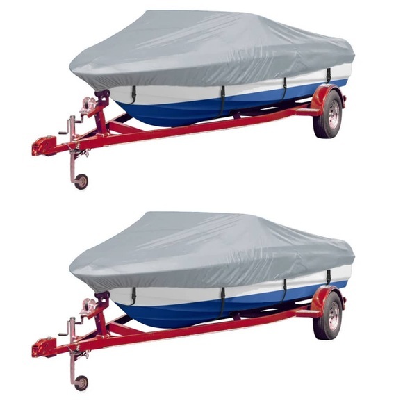 vidaXL Bootspersenninge 2 Stk. Grau Länge 488-564 cm Breite 239 cm