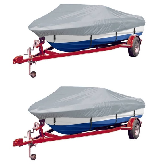 vidaXL Bootspersenninge 2 Stk. Grau Länge 519-580 cm Breite 244 cm