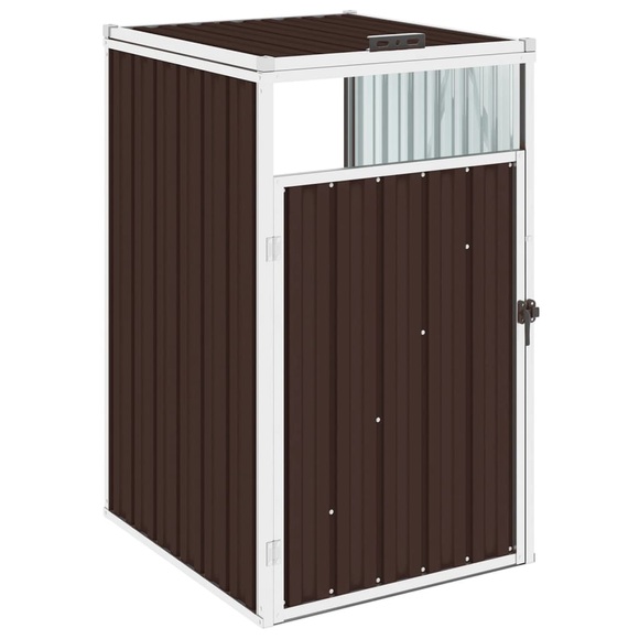 vidaXL Mülltonnenbox Braun 72×81×121 cm Stahl