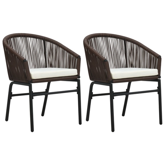 vidaXL Gartenstühle 2 Stk. Braun PVC Rattan