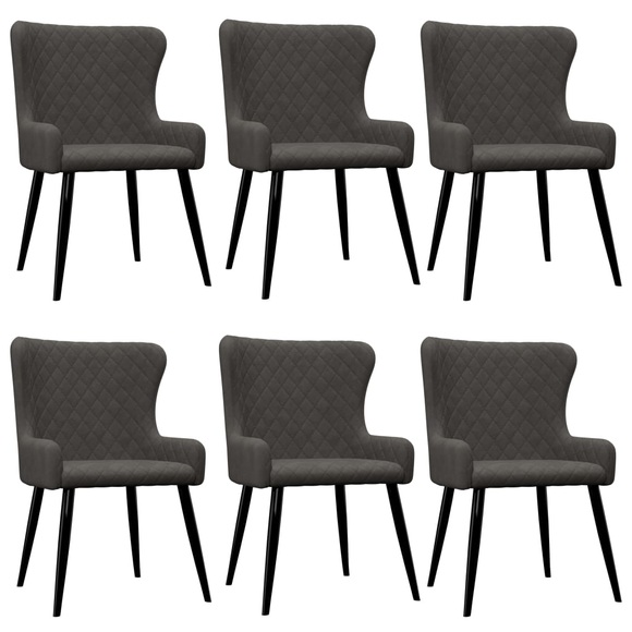 vidaXL Esszimmerstühle 6 Stk. Grau Samt