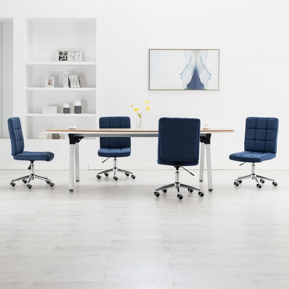 vidaXL Esszimmerstühle 4 Stk. Blau Stoff