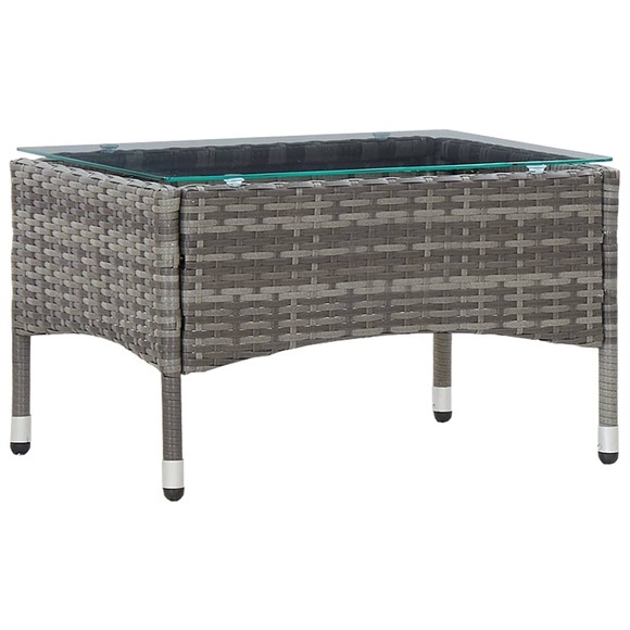 Couchtisch Grau 60 x 40 x 36 cm Poly Rattan