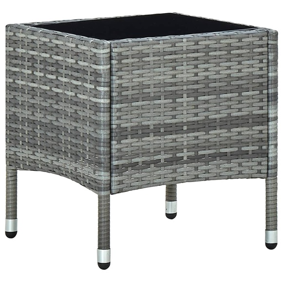 vidaXL Gartentisch Grau 40x40x45 cm Poly Rattan