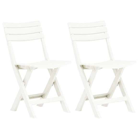 vidaXL Klappbare Gartenstühle 2 Stk. Kunststoff Weiß