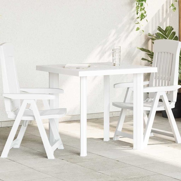 vidaXL Gartentisch Weiß 80 x 75 x 72 cm Kunststoff