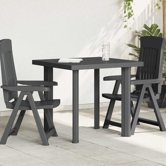 Gartentisch Anthrazit 80 x 75 x 72 cm Kunststoff