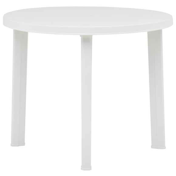 vidaXL Gartentisch Weiß 89 cm Kunststoff