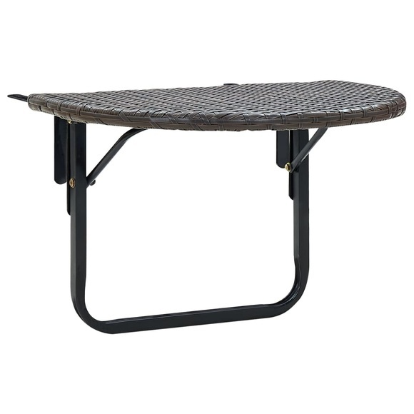 Balkontisch Braun 60 x 60 x 50 cm Poly Rattan