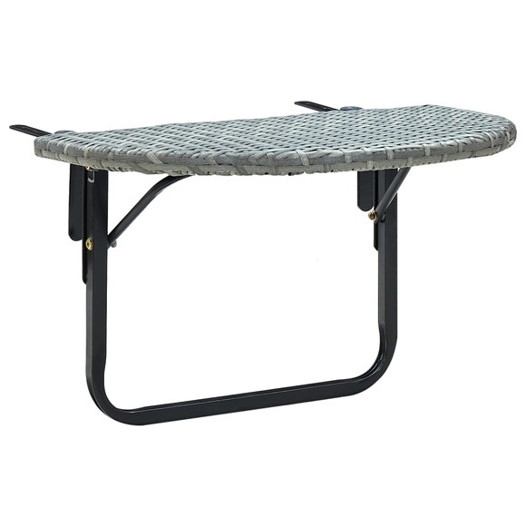 Balkontisch Grau 60 x 60 x 50 cm Poly Rattan